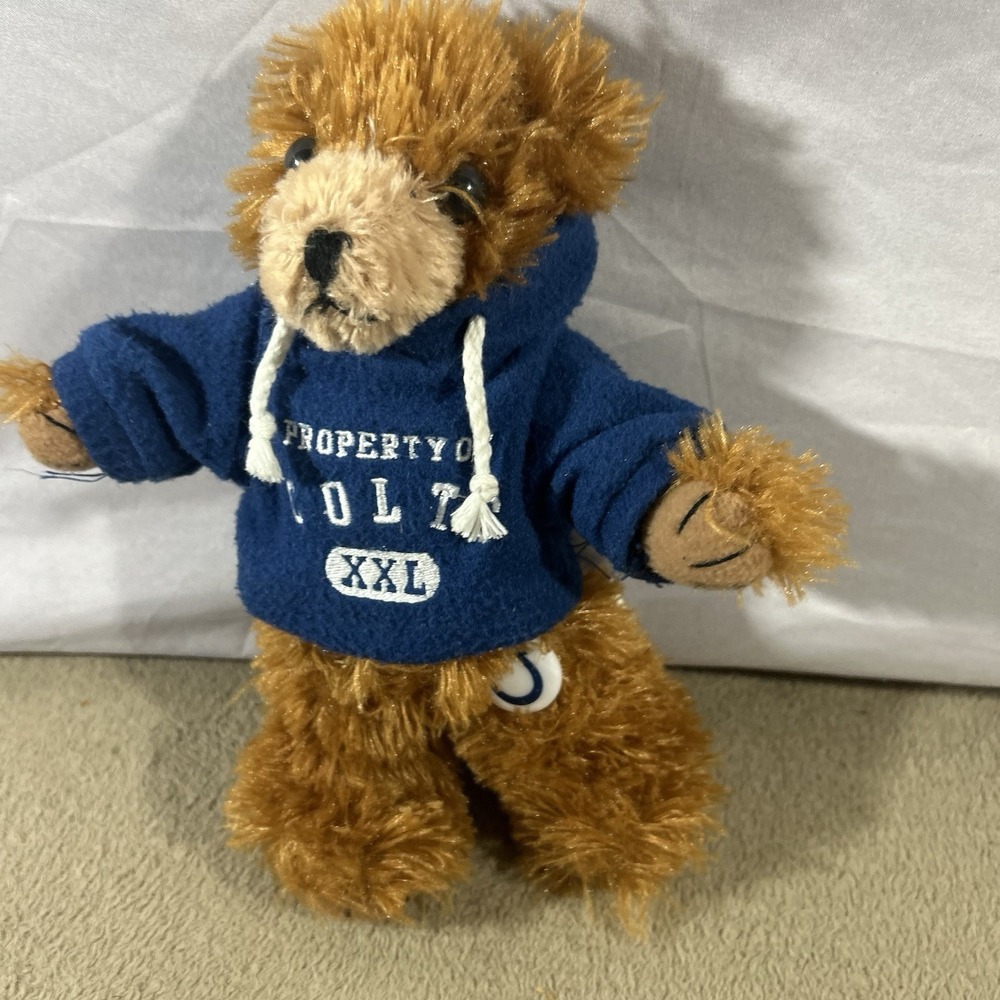 Indianapolis Colts NFL Plush Teddy Bear in Blue Hoodie Sweatshirt